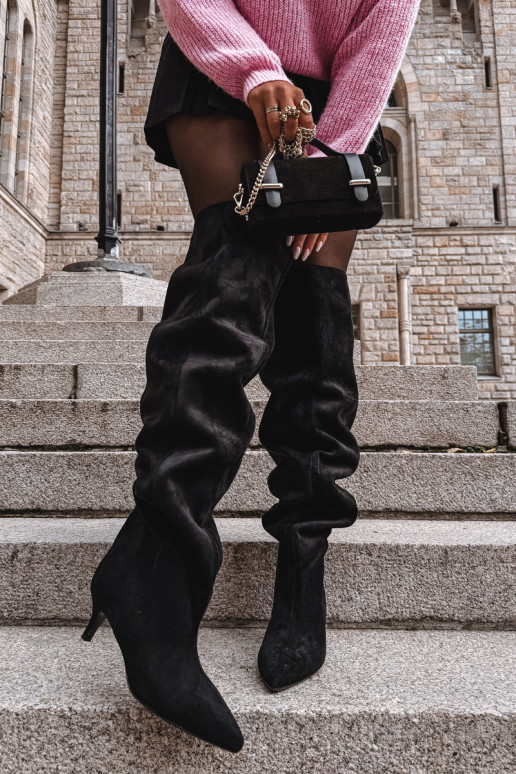 Un modelo convincente botas de mujer con tacones finos de color negro Ysolienne Un modelo convincente botas de mujer con tacones finos de color negro Ysolienne