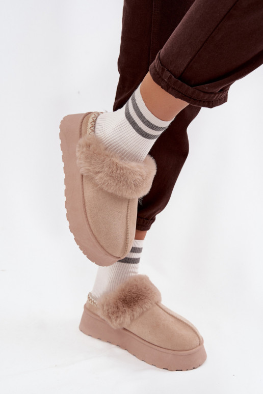 Botas de nieve Femenino con una plataforma con un abrigo de piel I Haftem beige Querina Botas de nieve Femenino con una plataforma con un abrigo de piel I Haftem beige Querina