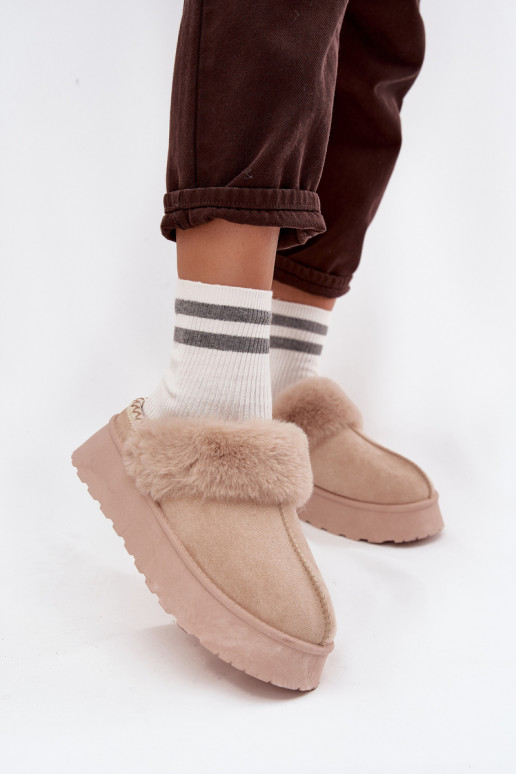 Botas de nieve Femenino con una plataforma con un abrigo de piel I Haftem beige Querina Botas de nieve Femenino con una plataforma con un abrigo de piel I Haftem beige Querina