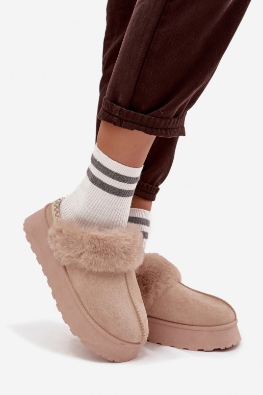 Botas de nieve Femenino con una plataforma con un abrigo de piel I Haftem beige Querina Botas de nieve Femenino con una plataforma con un abrigo de piel I Haftem beige Querina