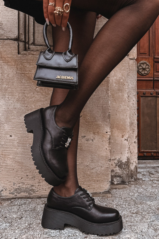 zapatos FemeninoPrzypinką Eko Piel de color negro Laurea zapatos FemeninoPrzypinką Eko Piel de color negro Laurea