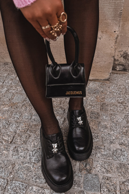 zapatos FemeninoPrzypinką Eko Piel de color negro Laurea zapatos FemeninoPrzypinką Eko Piel de color negro Laurea