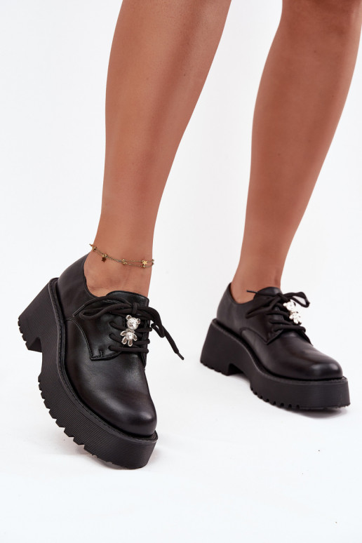 zapatos FemeninoPrzypinką Eko Piel de color negro Laurea zapatos FemeninoPrzypinką Eko Piel de color negro Laurea