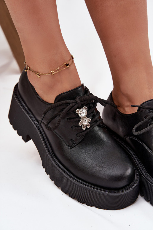 zapatos FemeninoPrzypinką Eko Piel de color negro Laurea zapatos FemeninoPrzypinką Eko Piel de color negro Laurea