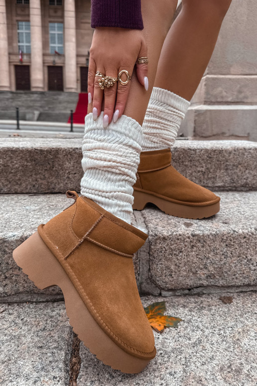 Botas de nieve FemeninoActivadoturalnego de gamuzau calentamiento con pelo dentro color marrón Milora Botas de nieve FemeninoActivadoturalnego de gamuzau calentamiento con pelo dentro color marrón Milora