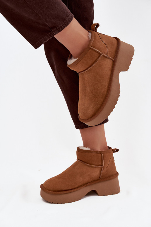 Botas de nieve FemeninoActivadoturalnego de gamuzau calentamiento con pelo dentro color marrón Milora Botas de nieve FemeninoActivadoturalnego de gamuzau calentamiento con pelo dentro color marrón Milora