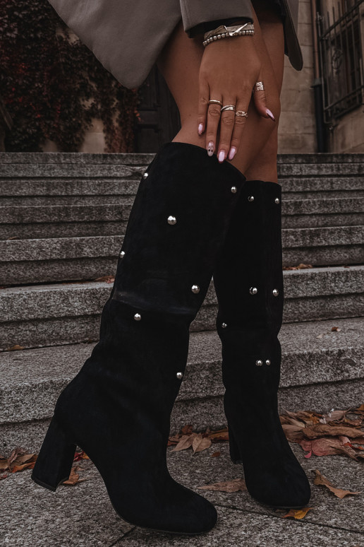 Botas cálidas con tacones Con decoracionesi Detalami de color negro Lucinda Botas cálidas con tacones Con decoracionesi Detalami de color negro Lucinda