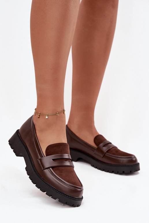 mocasines de mujer de cuero ecológico CzekoladoAe Cailen