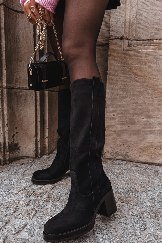 Botas cálidas En un poste enorme de color negro Sanelle Botas cálidas En un poste enorme de color negro Sanelle