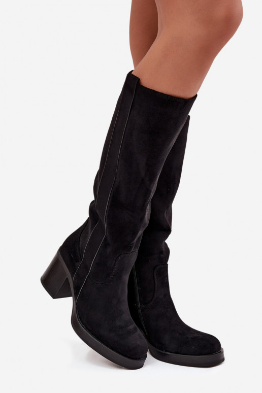 Botas cálidas En un poste enorme de color negro Sanelle Botas cálidas En un poste enorme de color negro Sanelle