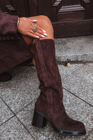 Botas largos de mujer de color chocolate Sanelle 2