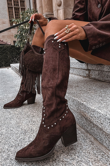 Femenino botas estilo vaquero Con decoración con tacones CzekoladoAe Darella
