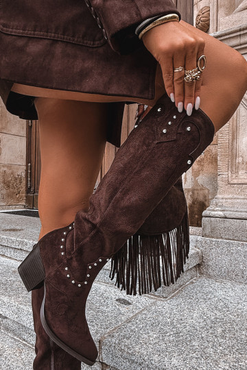 Femenino botas estilo vaquero Con decoración con tacones CzekoladoAe Darella 2