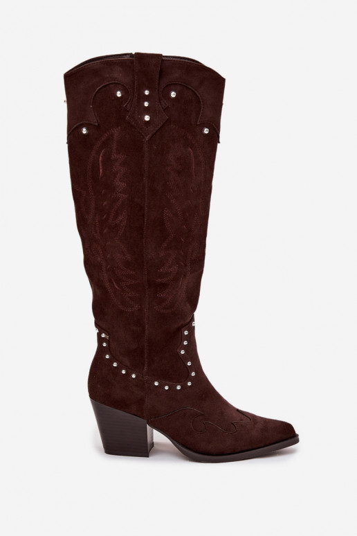 Femenino botas estilo vaquero Con decoración con tacones CzekoladoAe Darella Femenino botas estilo vaquero Con decoración con tacones CzekoladoAe Darella