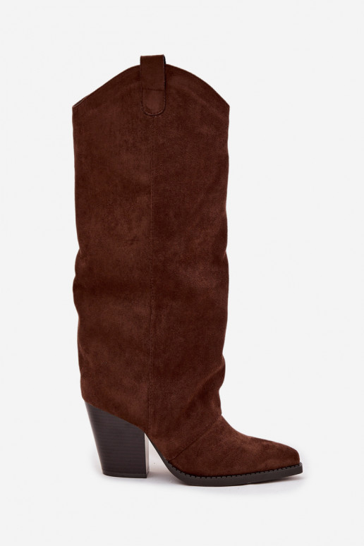 calentamiento botas estilo vaquero con taconesde gamuza ecológicau CzekoladoAe Tiene quevine calentamiento botas estilo vaquero con taconesde gamuza ecológicau CzekoladoAe Tiene quevine