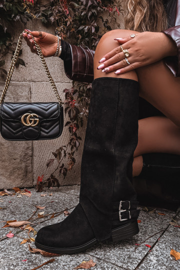 calentamiento botas de mujer con hebillas de color negro Umbria