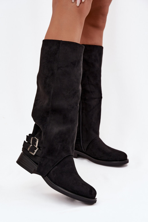 calentamiento botas de mujer con hebillas de color negro Umbria calentamiento botas de mujer con hebillas de color negro Umbria