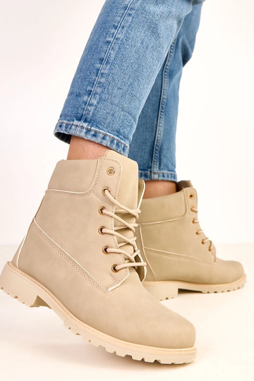Botas de trabajo beige con acabado mate Alicia 2