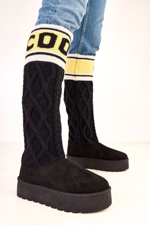 Botas de nieve negras con plataforma... Botas de nieve negras con plataforma...