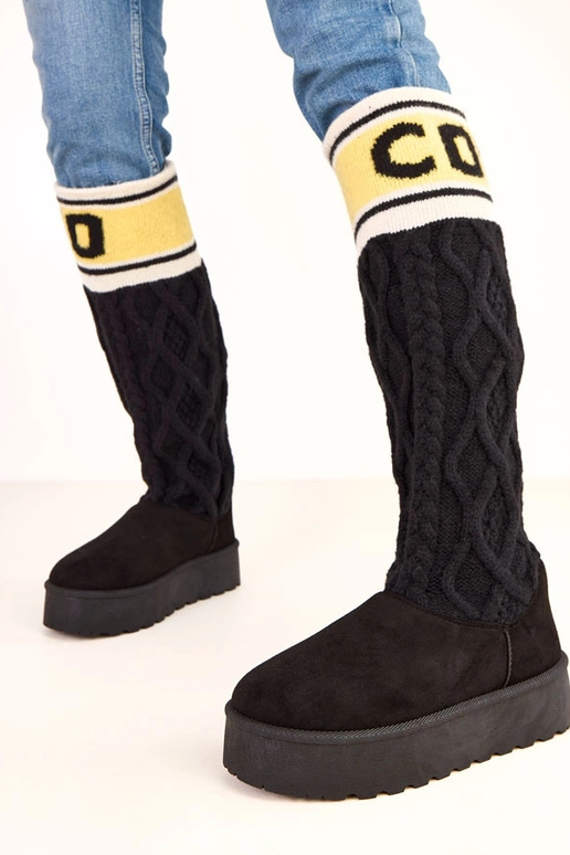 Botas de nieve negras con plataforma... Botas de nieve negras con plataforma...