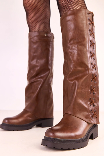 Botas altas marrones con caña desmontable Elane