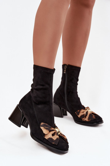 Botines de mujer con lazos Klocke D&A JC52-827 en negro
