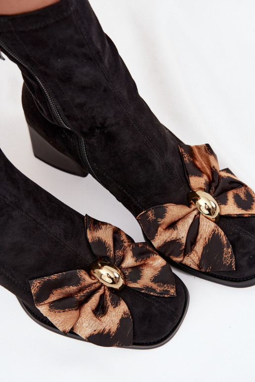 Botas de mujer con cintas reloj D&A JC52-827 de color negro Botas de mujer con cintas reloj D&A JC52-827 de color negro