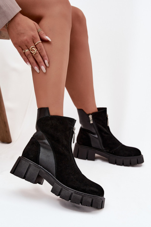 Botas de mujerActivadoturalnego de gamuzau calentamiento D&A JC52-874 de color negro Botas de mujerActivadoturalnego de gamuzau calentamiento D&A JC52-874 de color negro