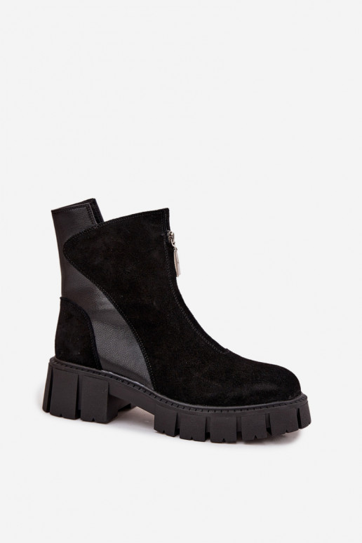 Botas de mujerActivadoturalnego de gamuzau calentamiento D&A JC52-874 de color negro Botas de mujerActivadoturalnego de gamuzau calentamiento D&A JC52-874 de color negro