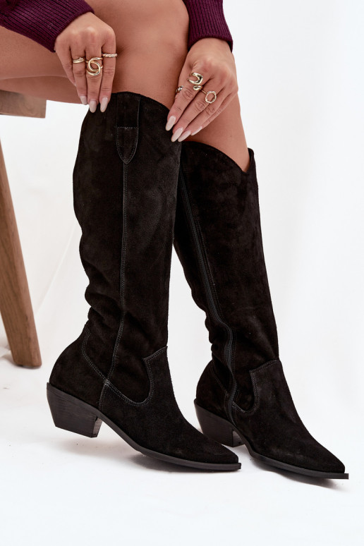 botas estilo vaqueroActivadoturalnego de gamuzau calentamiento Zazoo 4225 de color negro botas estilo vaqueroActivadoturalnego de gamuzau calentamiento Zazoo 4225 de color negro