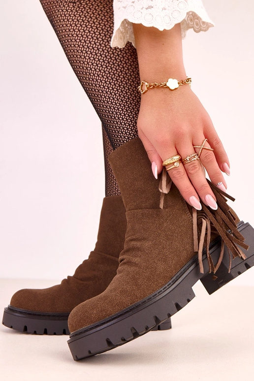 Botines Silia de color marrón con... Botines Silia de color marrón con...