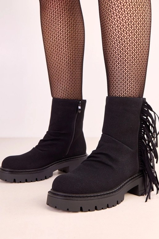 Botines Silia de color negro con... Botines Silia de color negro con...