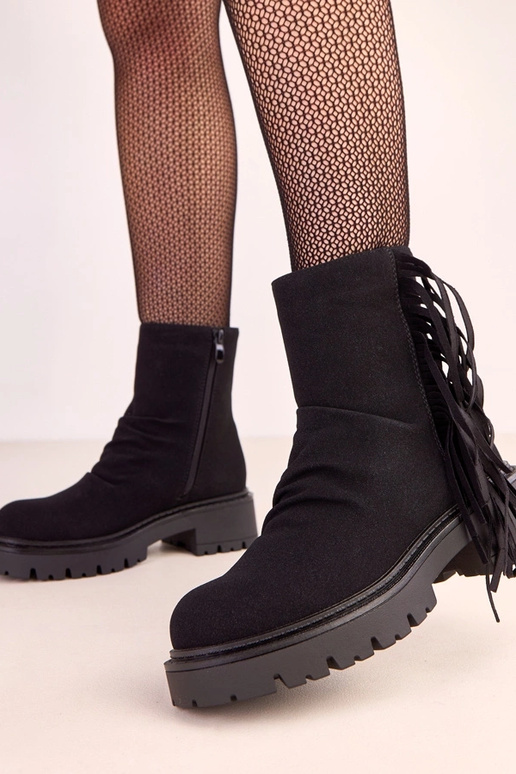 Botines Silia de color negro con... Botines Silia de color negro con...