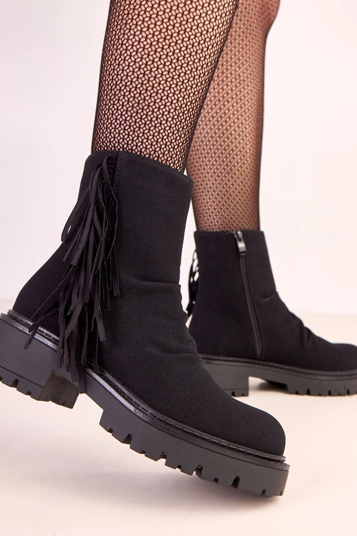 Botines Silia de color negro con... Botines Silia de color negro con...