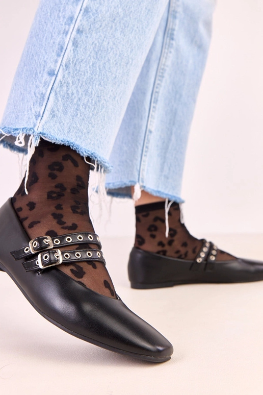 Bailarinas Alfira de color negro con... Bailarinas Alfira de color negro con...