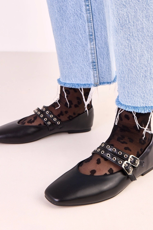 Bailarinas Alfira de color negro con... Bailarinas Alfira de color negro con...