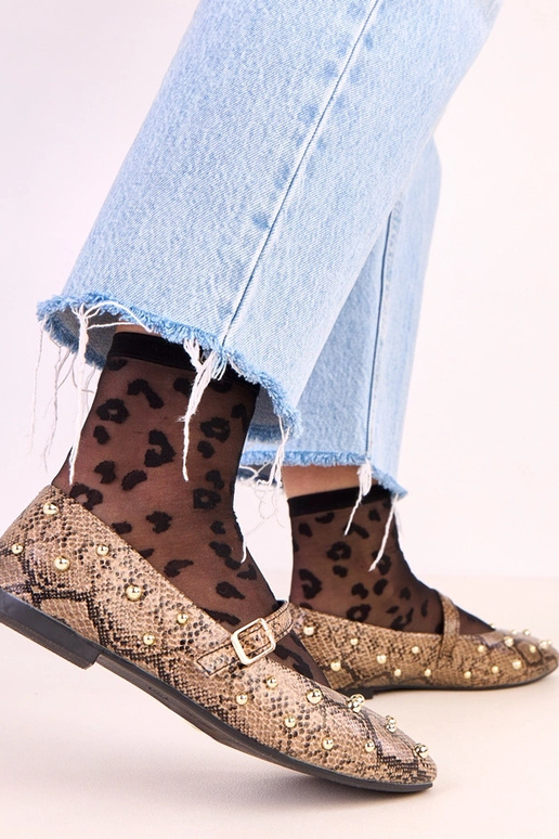 Bailarinas Selena de color marrón con... Bailarinas Selena de color marrón con...