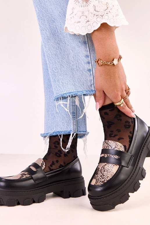 Mocasines Loles de color negro con...