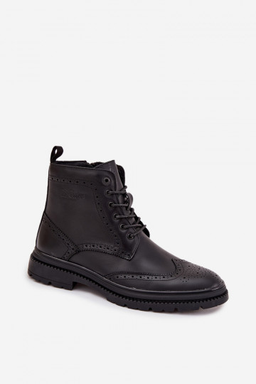 Botines de cuero masculinos Lee Cooper LCJ-25-33-3961 de color negro