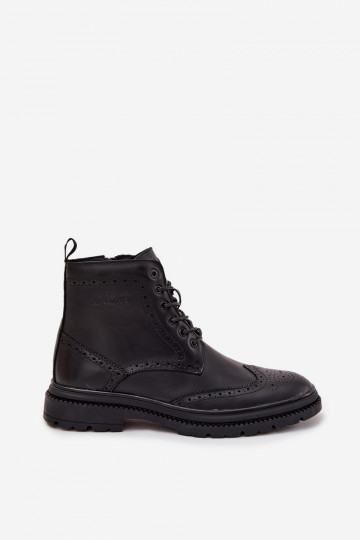 Botines de cuero masculinos Lee Cooper LCJ-25-33-3961 de color negro 2