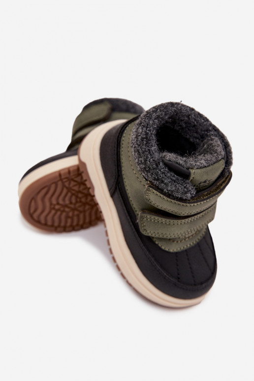 Botas de invierno botas de nieve para niños con sujetadores adhesivos verde-de color negro Darlene Botas de invierno botas de nieve para niños con sujetadores adhesivos verde-de color negro Darlene