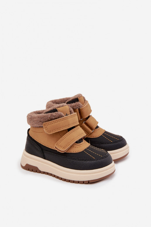 Botas de invierno botas de nieve para niños con sujetadores adhesivos color marrón Darlene