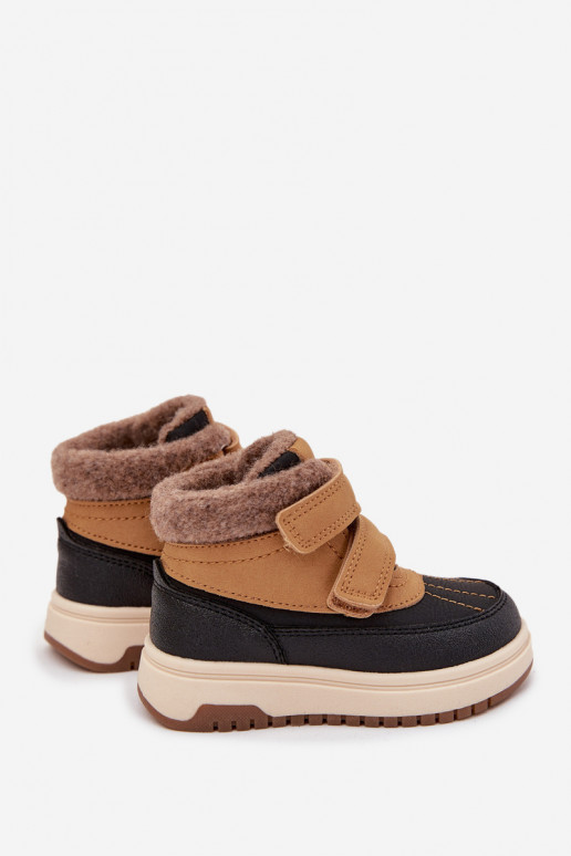 Botas de invierno botas de nieve para niños con sujetadores adhesivos color marrón Darlene