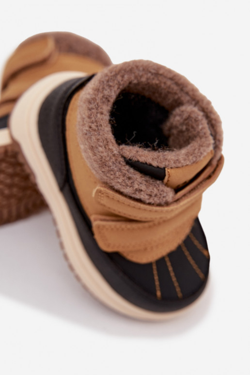 Botas de invierno botas de nieve para niños con sujetadores adhesivos color marrón Darlene