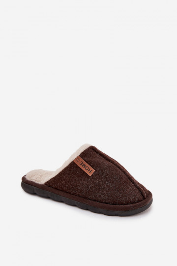 Zapatillas de casa para hombre con forro de piel color chocolate Darielle