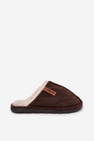 Zapatillas de casa para hombre con forro de piel color chocolate Darielle 2
