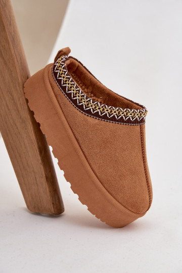 Botas de nieve para niños con plataforma y bordado color marrón Jolisse 2