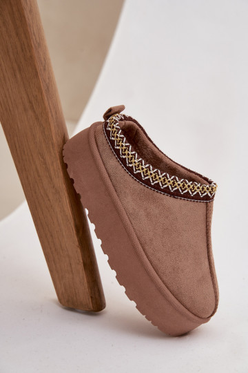 Botas de nieve para niños con plataforma y bordado color caqui Jolisse 2