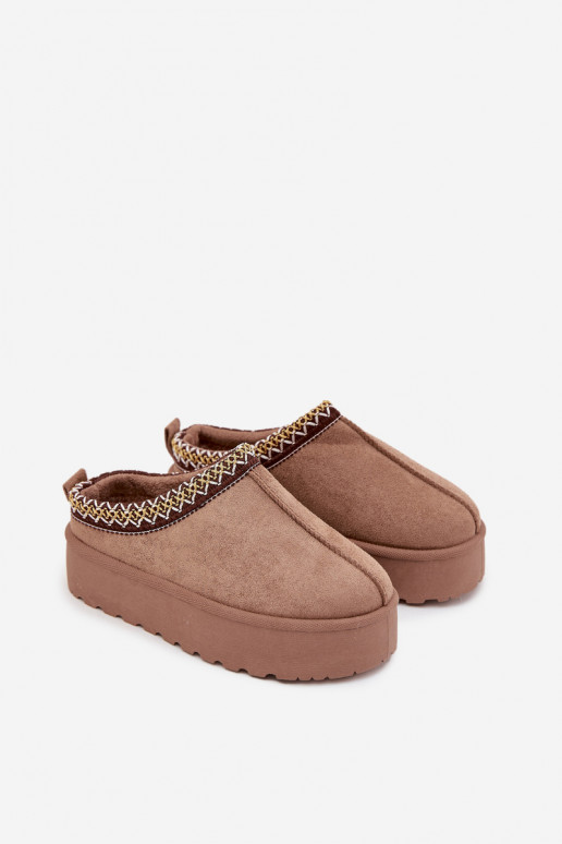 Botas de nieve Infantil JuventudHaftem con una plataforma de color caqui Jolisse Botas de nieve Infantil JuventudHaftem con una plataforma de color caqui Jolisse