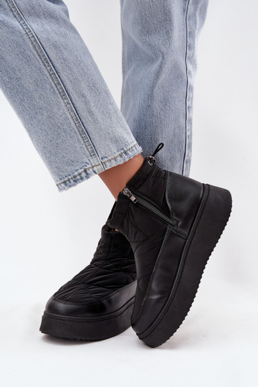 Botas de nieve Femenino con una plataforma calentamiento con pelo dentro de color negro Tahlira Botas de nieve Femenino con una plataforma calentamiento con pelo dentro de color negro Tahlira